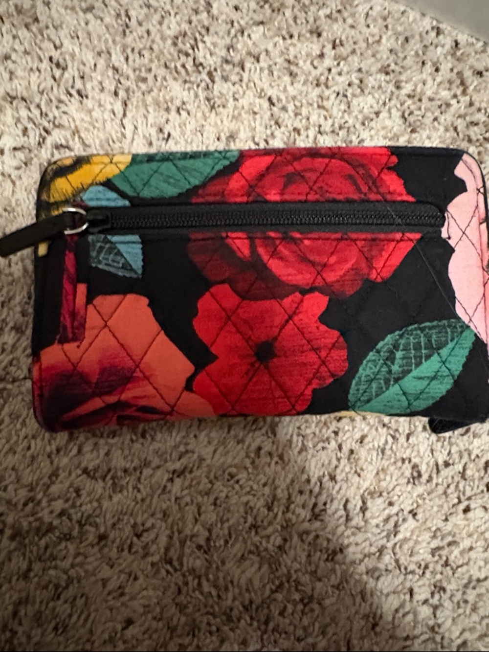 Vera Bradley Quilted Floral Zip Wallet - Yellow, Red, Green, Pink, Black - Picture 10 of 10